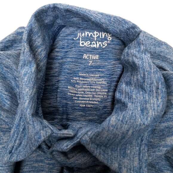 Jumping Beans Active Polo Shirt Boys Size 7 Blue Heather Athletic Performance - Picture 3 of 5